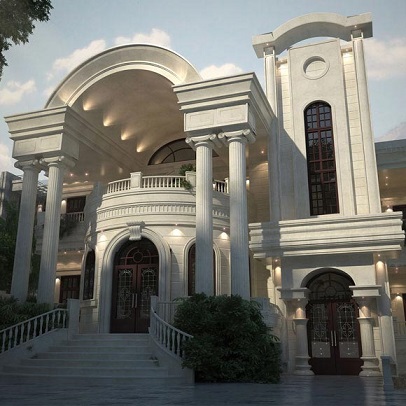 سنگ تراورتن در نمای ساختمان